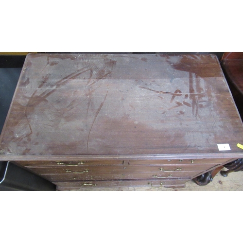 2 - A 19th century mahogany chest of drawers , width 33ins, depth 18ins, height 32ins