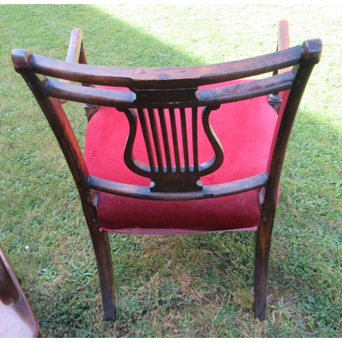 25 - A Regency mahogany open armchair, together with another upholstered 19th century open armchair