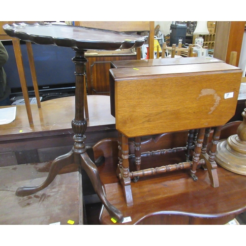 3 - Two small Sutherland tables together with a pie crust top occasional table