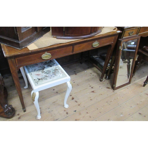 4 - A 19th century mahogany wash stand width 41ins, together with an Edwardian dressing table missing mi... 