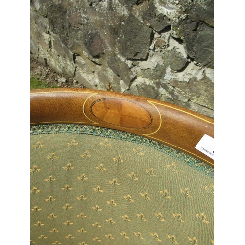 41 - An Edwardian tub chair, with inlaid decoration,