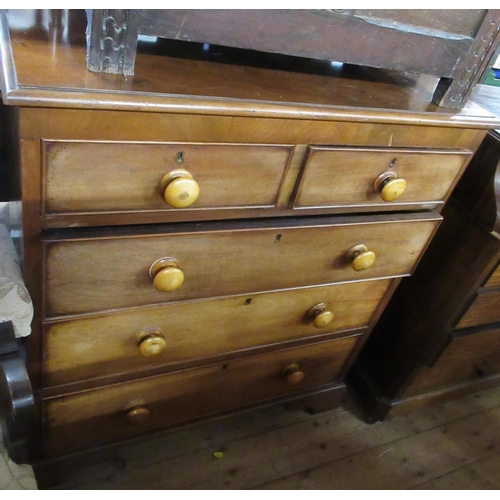 44 - A 19th century mahogany chest of drawers, width 37ins, height 40ins, depth 19ins