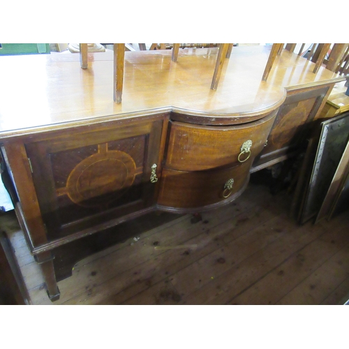 46 - An Edwardian mahogany sideboard, width 66ins