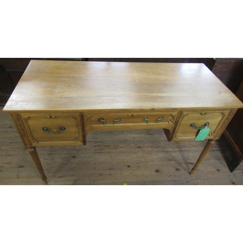 48 - An Edwardian statin wood ladies dressing table, 49ins x 21ins x 31ins