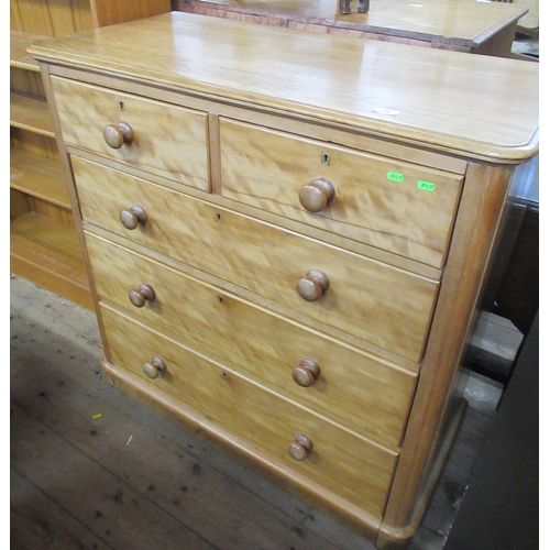 55 - A 19th century satinwood chest of drawers, width 42ins