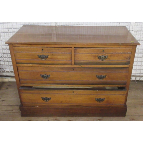 63 - A Victorian painted chest of drawers, 40.5ins x 19ins, height 42.5ins, together with an Edwardian ch... 