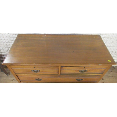 63 - A Victorian painted chest of drawers, 40.5ins x 19ins, height 42.5ins, together with an Edwardian ch... 