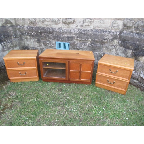 65 - A pair of G Plan cabinets, width 20ins, depth 18ins, height 19ins , together with a Nathan cabinet, ... 