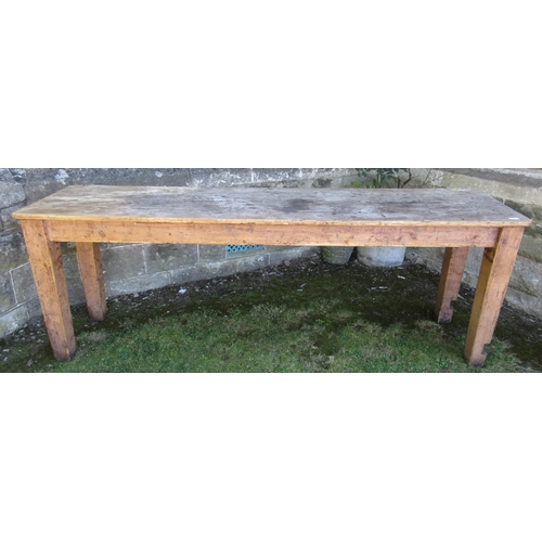 75a - A narrow Antique pine table, 84ins x 21ins, height 30ins