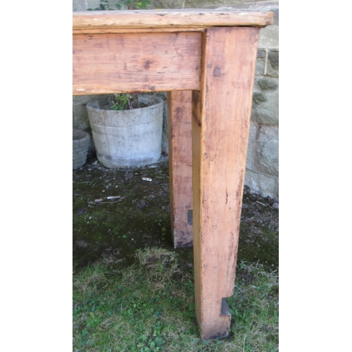 75a - A narrow Antique pine table, 84ins x 21ins, height 30ins