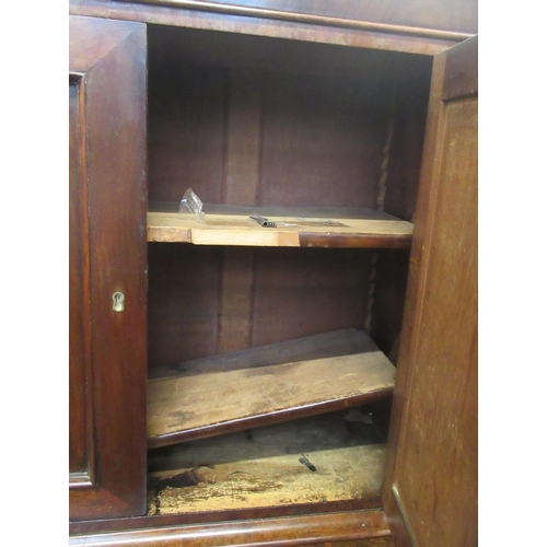 11 - A 19th century mahogany wall cupboard, 26ins x 31ins, depth 12.5ins