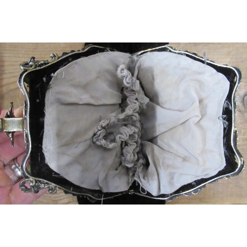 130 - Two evening bags, one with beaded decoration, the other with silver coloured mount set with coloured... 