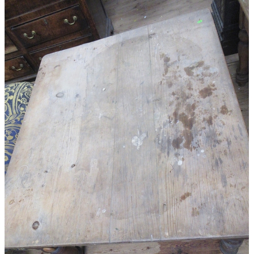 19 - A pine kitchen table, fitted with a drawer, 47.5ins x 41ins, height 28ins