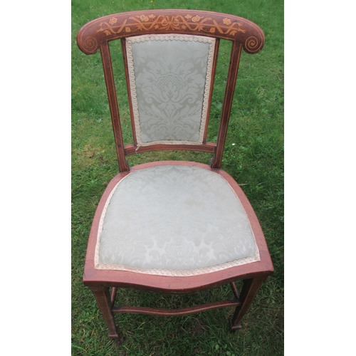 25 - An Edwardian salon suite, comprising kidney shaped settee and a pair of chairs