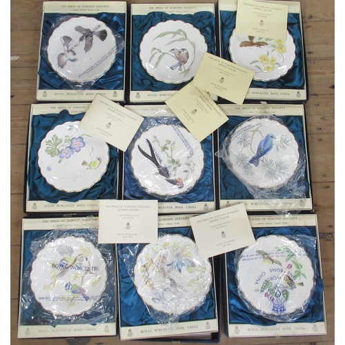 251 - The Birds of Dorothy Doughty, 9 dessert plates, boxed