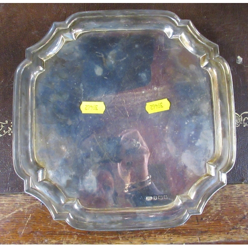 260 - A silver salver, of shaped square form