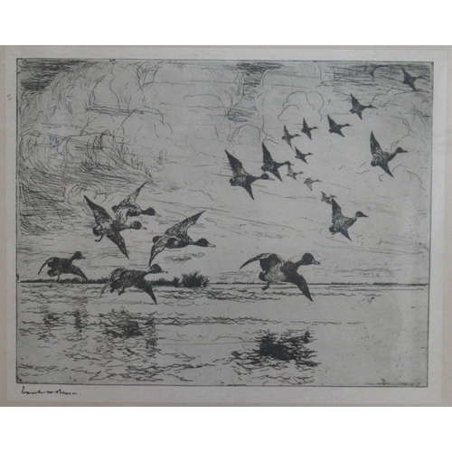 329 - Four black and white engravings, to include Frank Benson and E S Lumsden