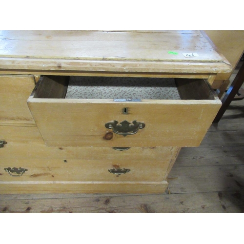 46 - A pine chest of drawers width 39ins, height 31ins, together with a set of shelves width 44ins