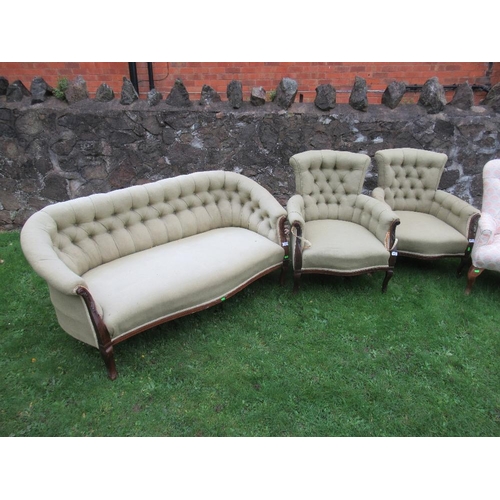 51 - A collection of chairs to include 3 piece suite, easy chair and arm chair