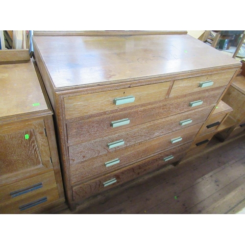 59 - A limed oak chest of drawers width 42ins , depth 20ins, height 42ins together with a limed oak cabin... 