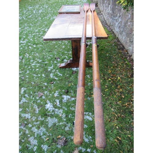 110 - Two rowing oars, one for the Henley Royal Regatta 1903, J D Stobart, the other for Radley College Ei... 