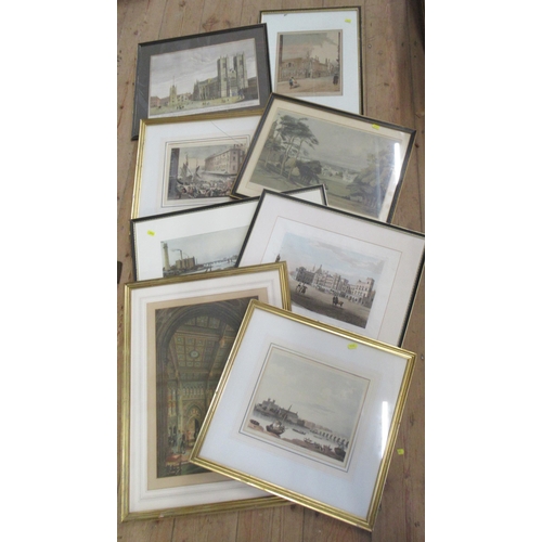 126 - Eight various prints of London views, some 19th century