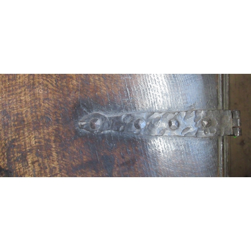 13 - A late 17th century/early 18th century six plank coffer or sword box, interestingly bears the label ... 