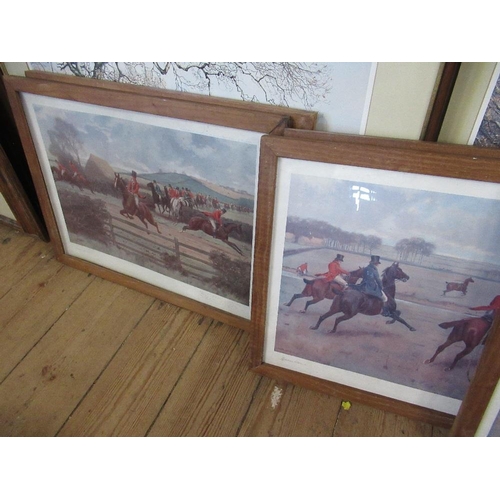 140 - Six various coloured hunting prints 12ins x 18ins