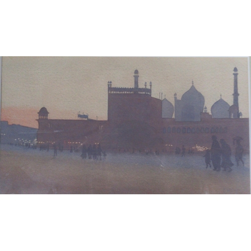 149 - Ascher, watercolour, Taj Mahal,  6.25ins x 10ins, together with, Captain C.W. Toovey, watercolour, h... 