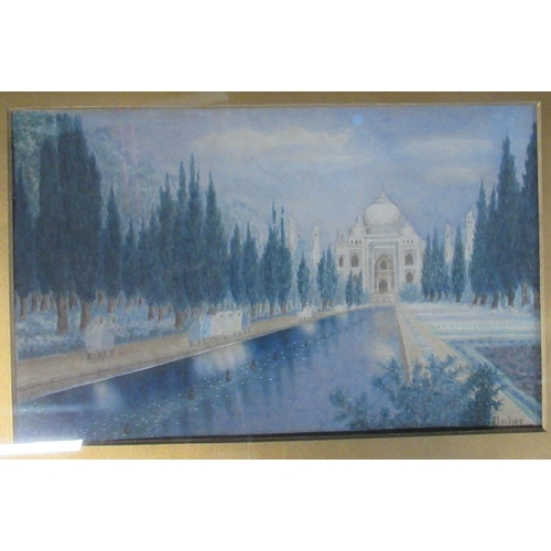 149 - Ascher, watercolour, Taj Mahal,  6.25ins x 10ins, together with, Captain C.W. Toovey, watercolour, h... 