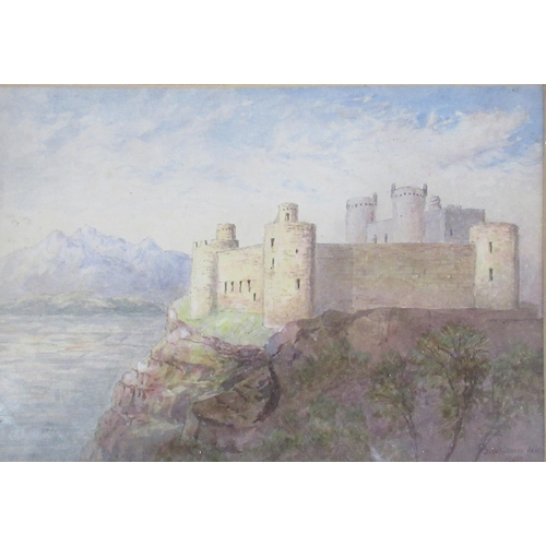 164 - J Whitacre Allen, three watercolours of Ruin buildings and a castle, 7ins x 10ins and down