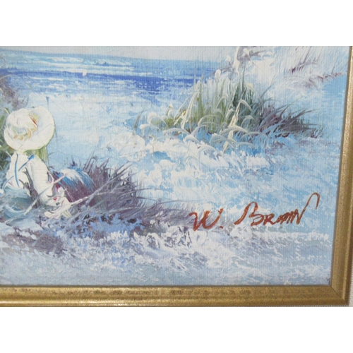 176 - Two modern oil on boards, beach scenes, 12ins x 16ins, 8ins x 10ins