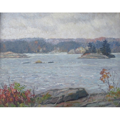 182 - Stuart Clifford Shaw, oil on board, The Islands in Georgian Bay Lake Ontario Canada, 10ins x 8ins