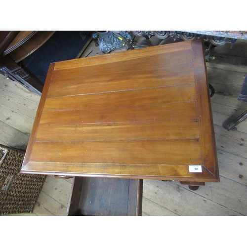 19 - An 18th century Georgian fruitwood three drawer lowboy, standing on cabriole legs, with pad feet, ha... 