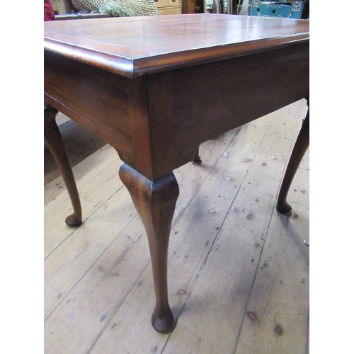 19 - An 18th century Georgian fruitwood three drawer lowboy, standing on cabriole legs, with pad feet, ha... 