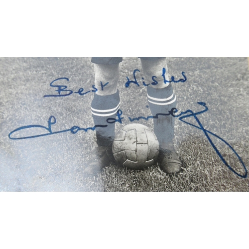 211 - Sir Tom Finney, a signed black and white photograph, 5.5ins x 3.5ins