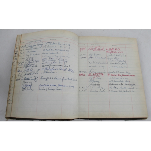 228 - A visitors book for the B.B.C Overseas Radio Service, mainly when it was based at 200 Oxford St, cov... 