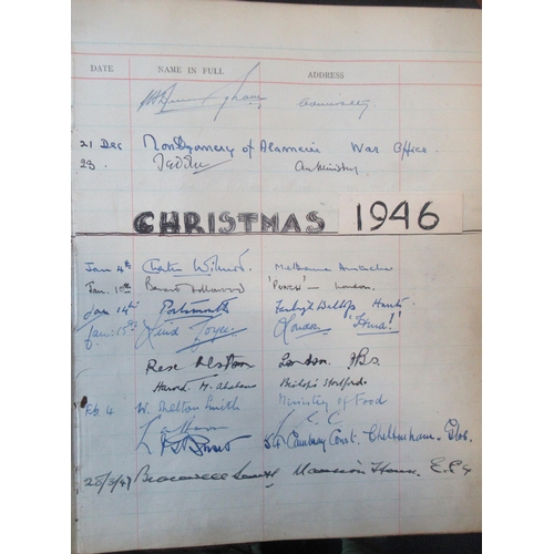 228 - A visitors book for the B.B.C Overseas Radio Service, mainly when it was based at 200 Oxford St, cov... 