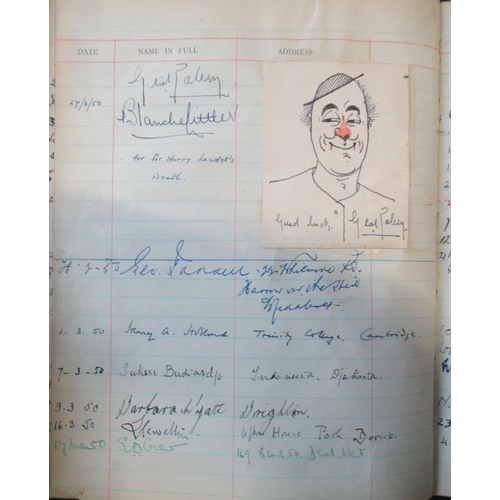 228 - A visitors book for the B.B.C Overseas Radio Service, mainly when it was based at 200 Oxford St, cov... 