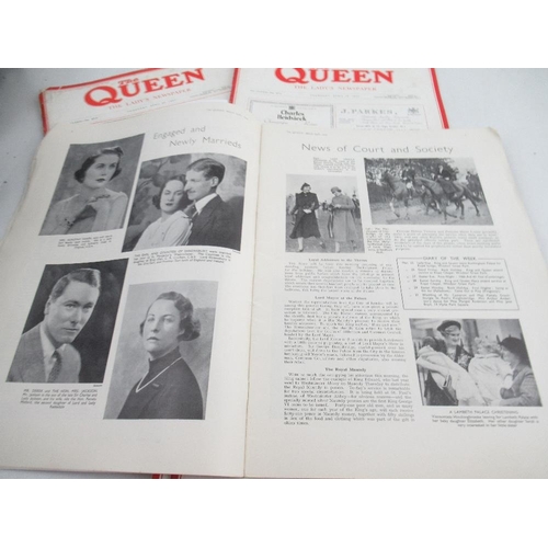 280 - The Queen , the ladies newspaper 6 editions 1937 adverts and fashion pages