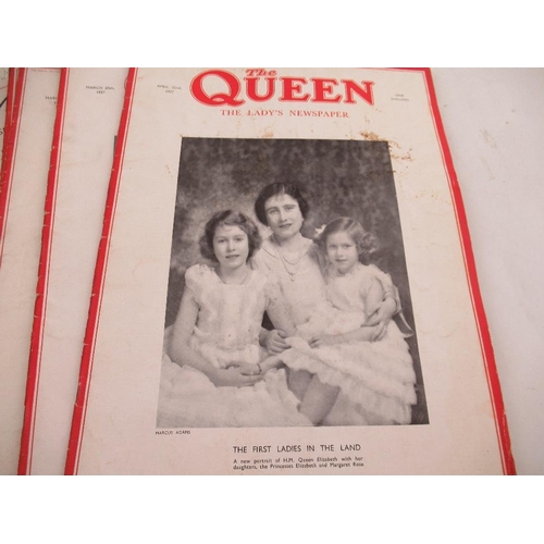 280 - The Queen , the ladies newspaper 6 editions 1937 adverts and fashion pages