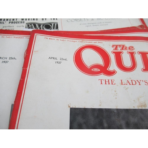 280 - The Queen , the ladies newspaper 6 editions 1937 adverts and fashion pages