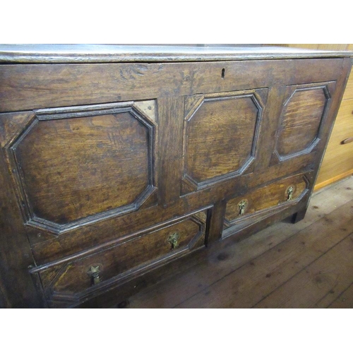 37 - An Antique oak coffer, width 51ins, depth 19ins, height 30ins