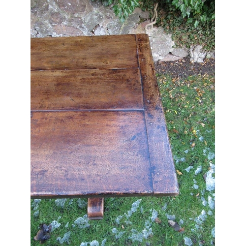 48 - An Antique oak refectory table, with 37ins, length 90ins, height 30ins