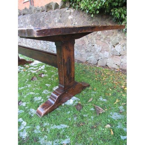 48 - An Antique oak refectory table, with 37ins, length 90ins, height 30ins