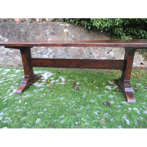 48 - An Antique oak refectory table, with 37ins, length 90ins, height 30ins