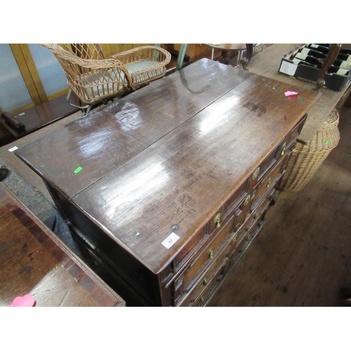 65 - A late 17th century / early 18th century oak chest of four drawers with molded front, width 39ins, d... 