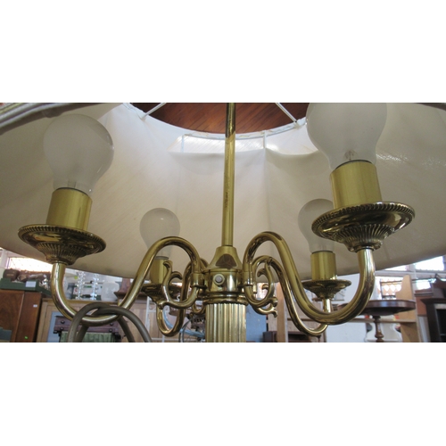 56 - A brass standard lamp, with four branch light fittings