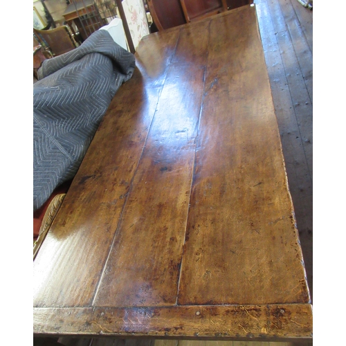 48 - An Antique oak refectory table, with 37ins, length 90ins, height 30ins