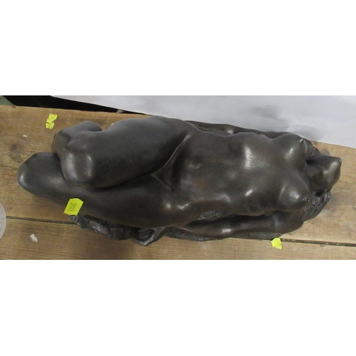 105 - R Cameron, Marnie, 9/25, bronze effect model, of a reclining nude,